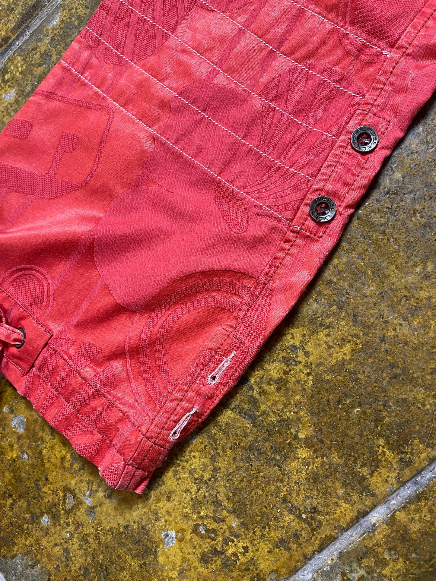 Diesel Red Low Waist Capri Pants Shorts 2000s Deadstock | XS-S