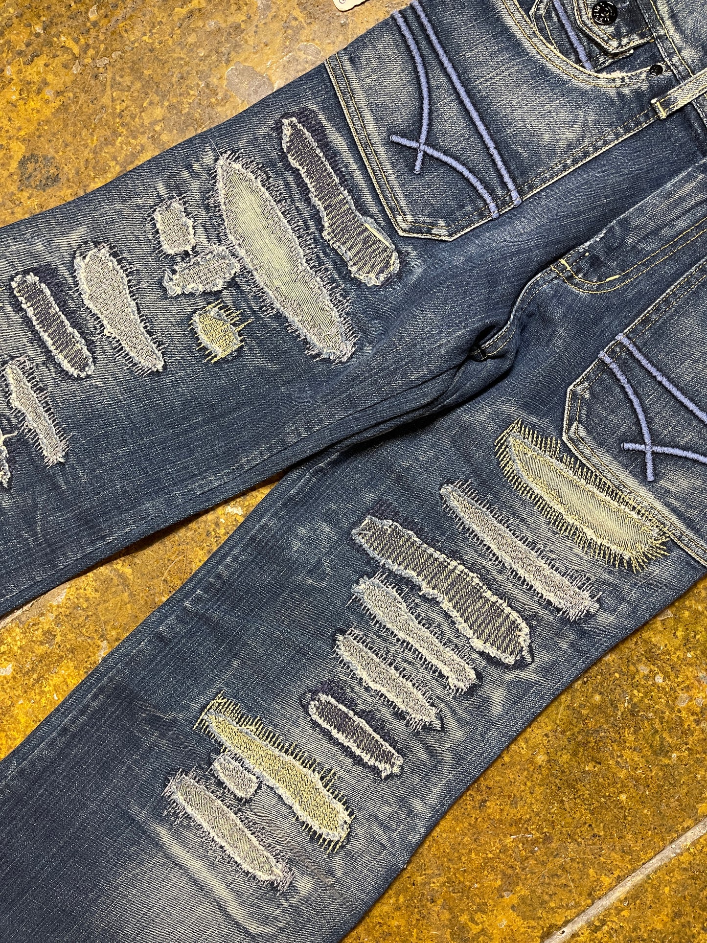 Lois Ultra Flared Blue Denim Jeans Pants 2000s Deadstock | S