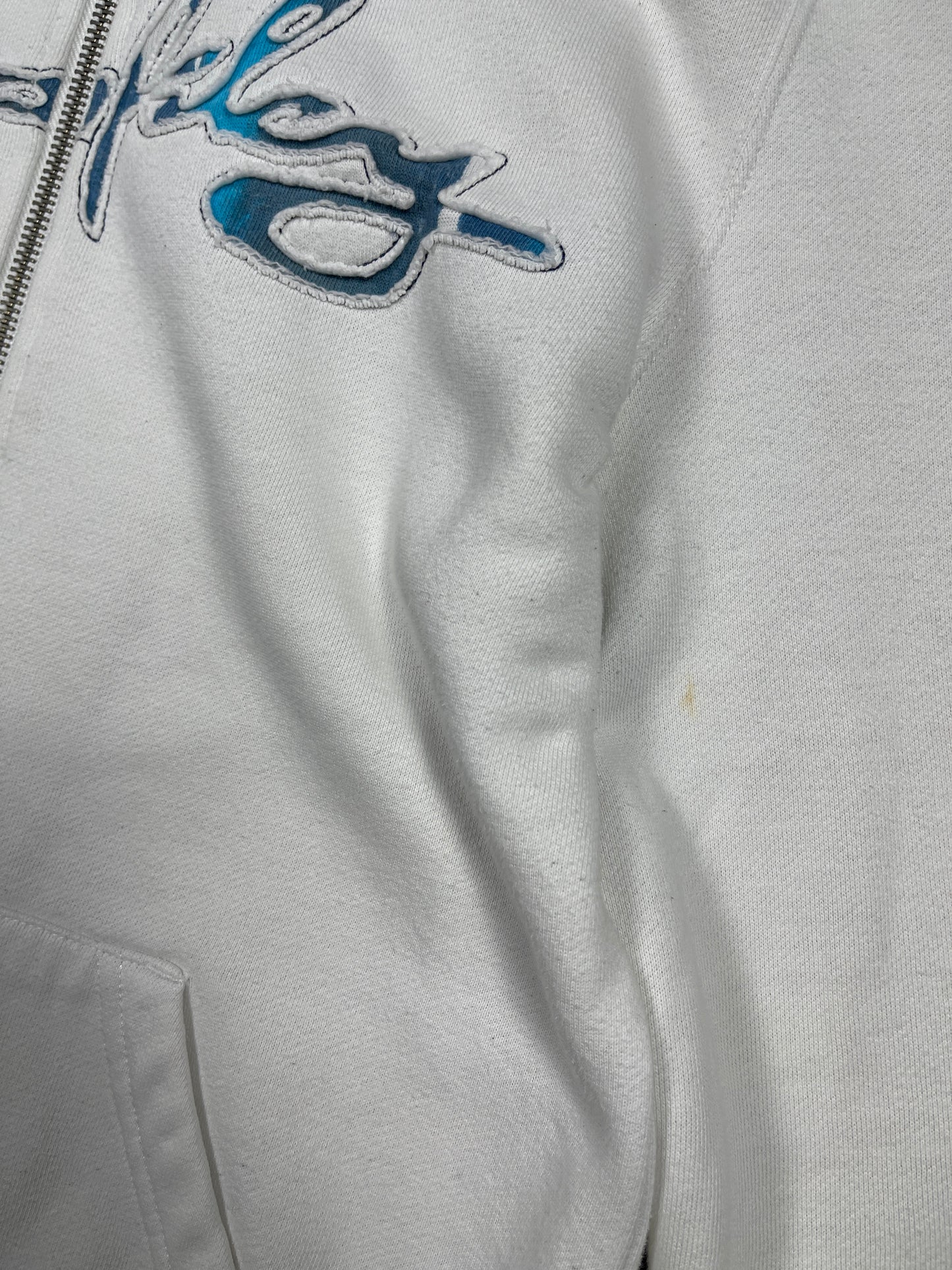 Y2k Oakley Zip Hoodie White Blue - M