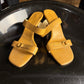 Vintage 90s / 2000s Loewe Lizard-Embossed Asymetric Strap Sandals Brown - EU37