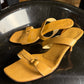 Vintage 90s / 2000s Loewe Lizard-Embossed Asymetric Strap Sandals Brown - EU37