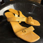 Vintage 90s / 2000s Loewe Lizard-Embossed Asymetric Strap Sandals Brown - EU37