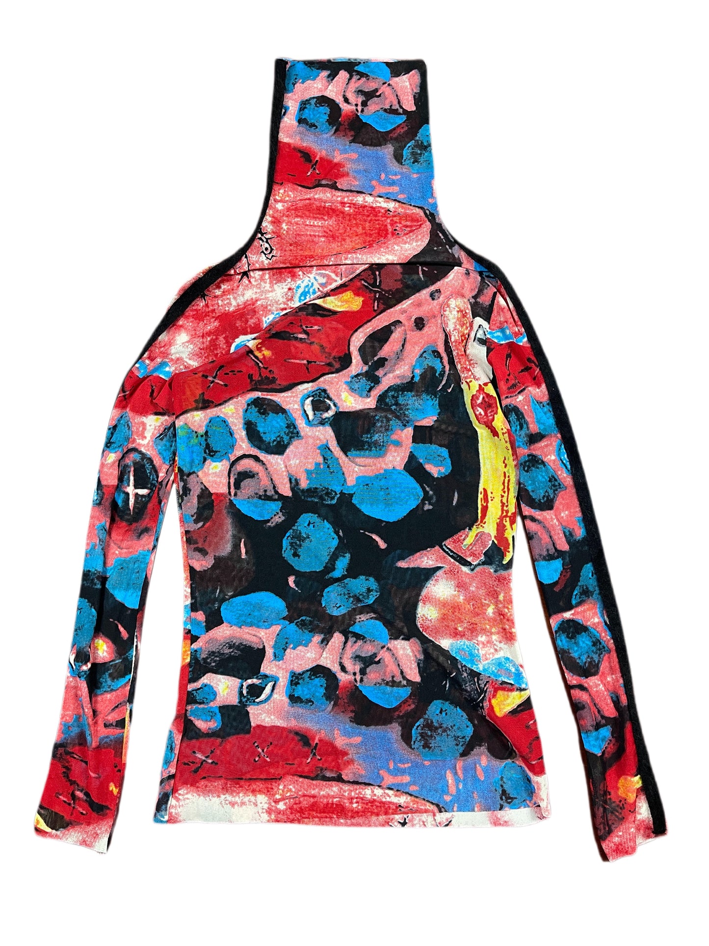 Y2k Cl Kalami Long Sleeve See through Top Multicolor - XXL