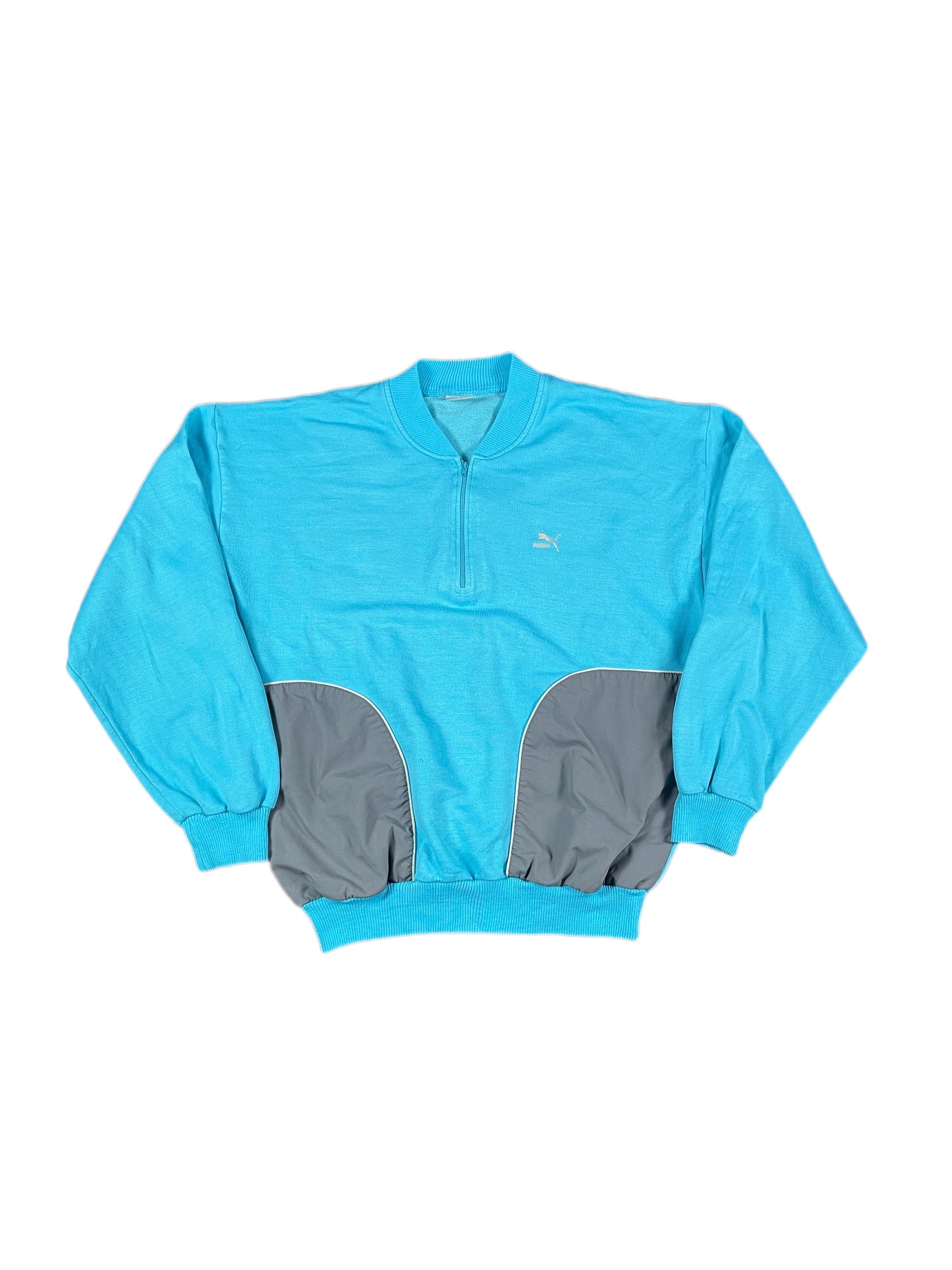 Vintage Puma Zip Sweatshirt Baby Blue 90s - L/XL