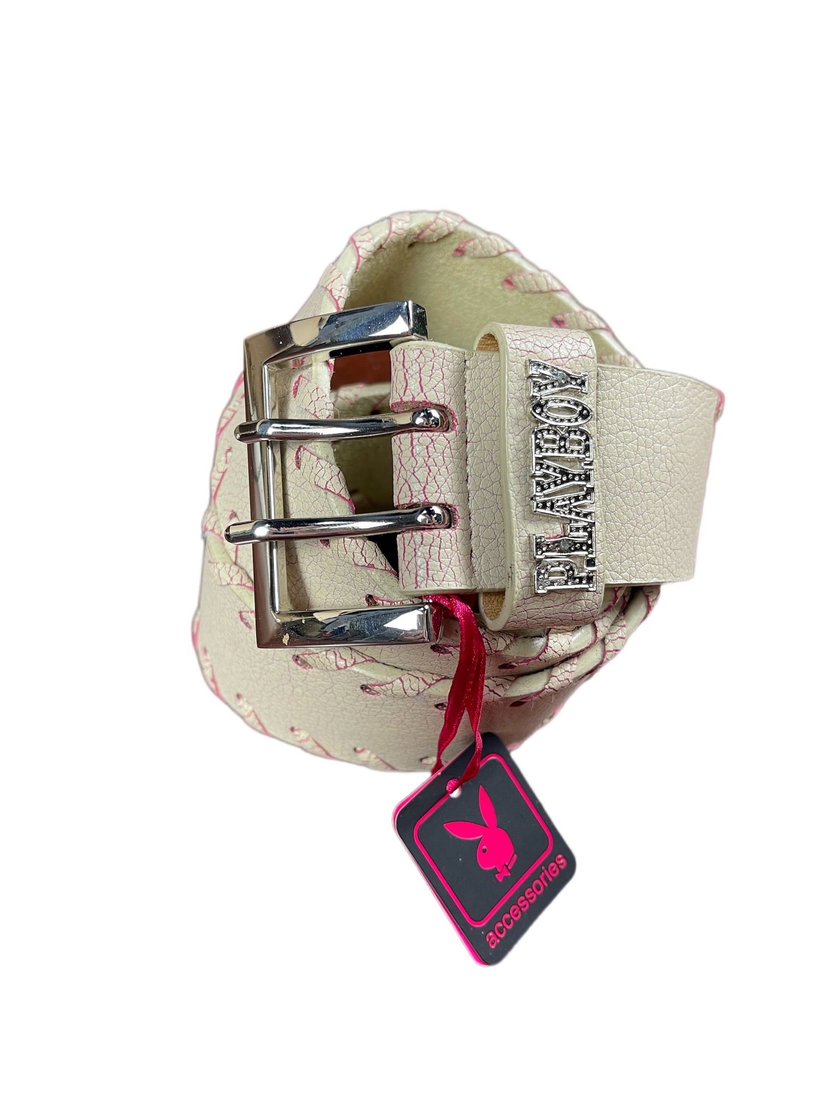 Y2k Playboy Belt Cream Pink 2004