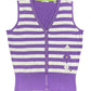 Green Lamb Sleveless Knitted Top Purple White - M