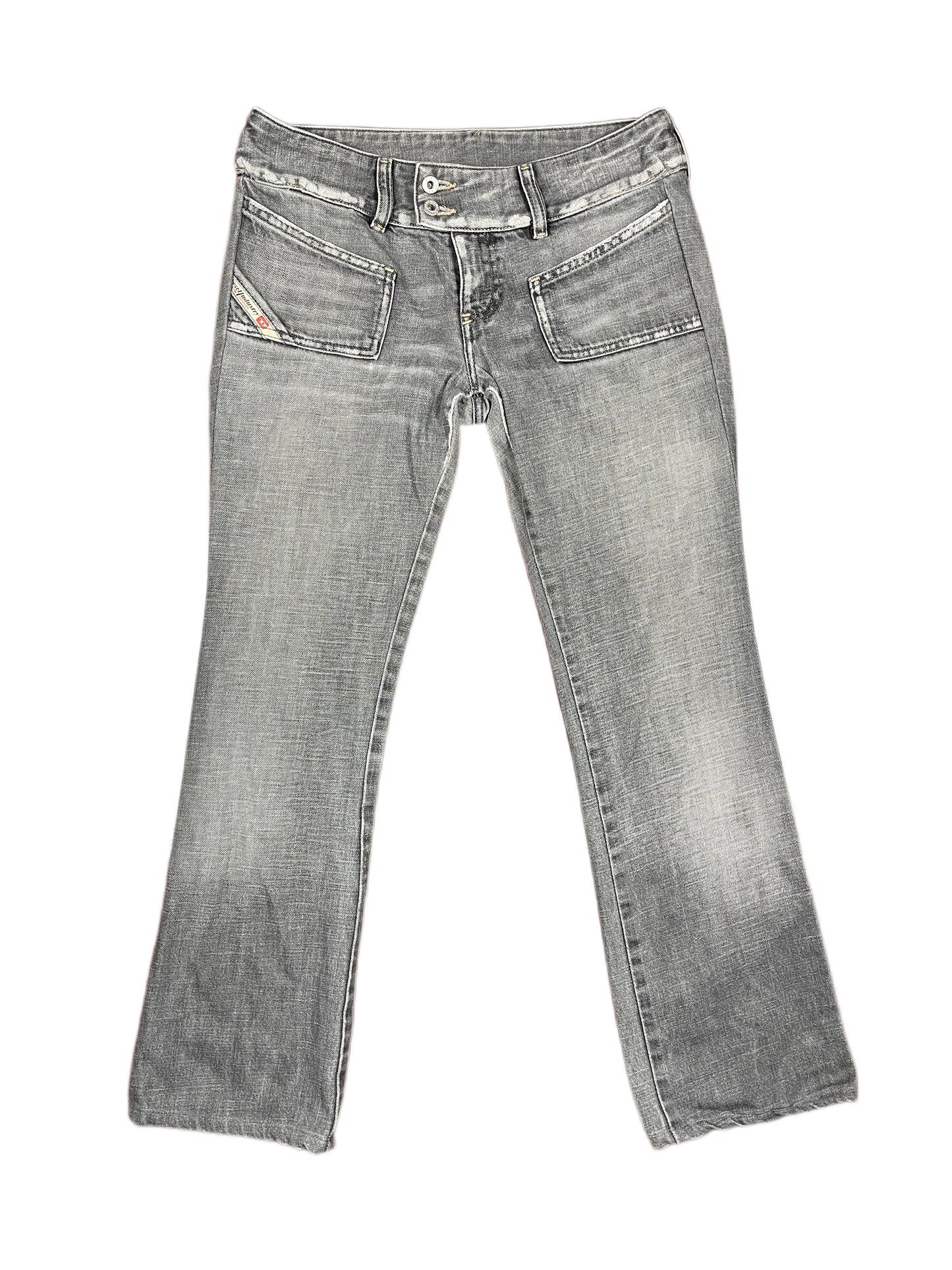 Y2k Diesel Low Waist Denim Pants Gray - M
