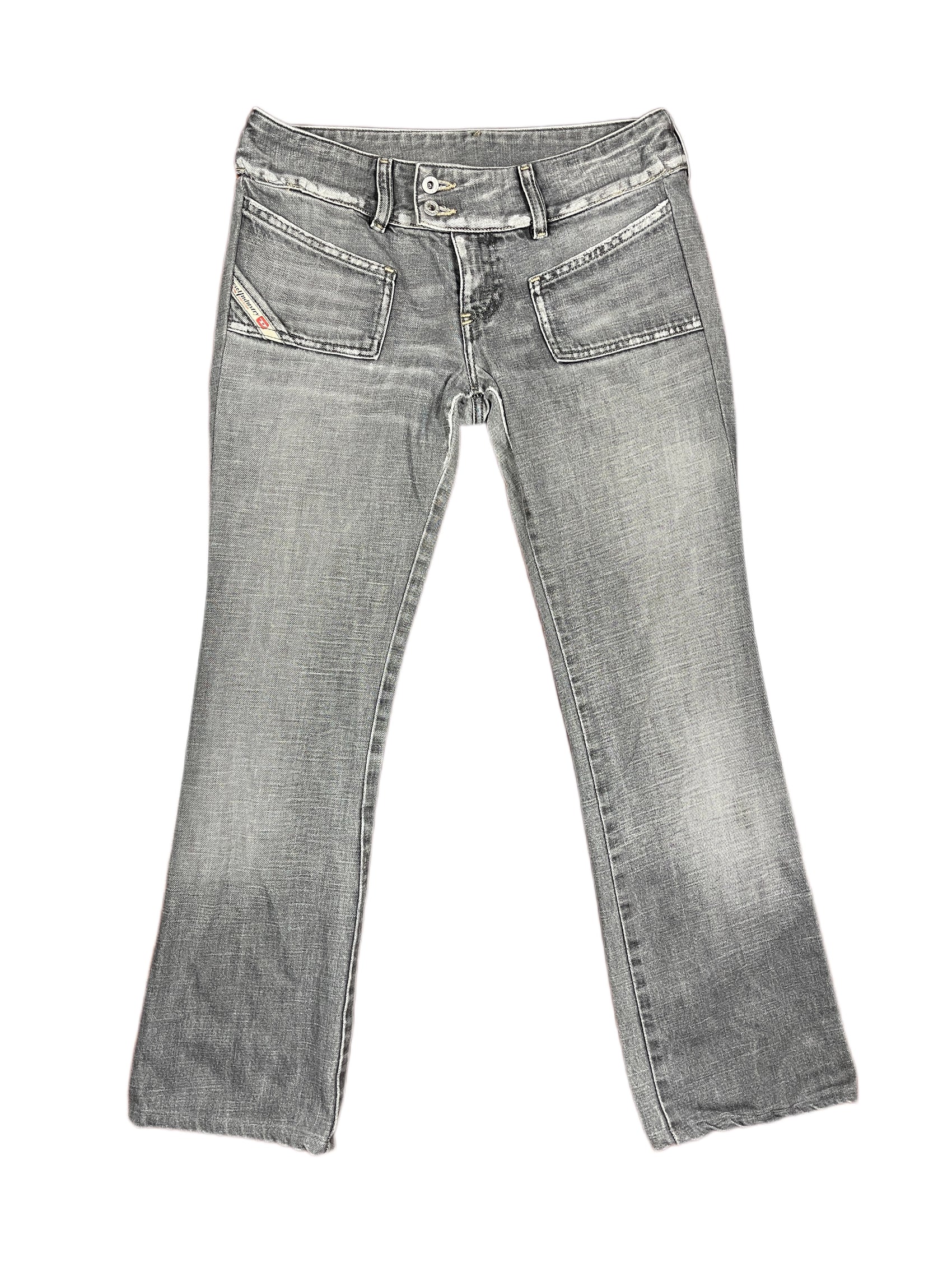 Y2k Diesel Low Waist Denim Pants Gray - M