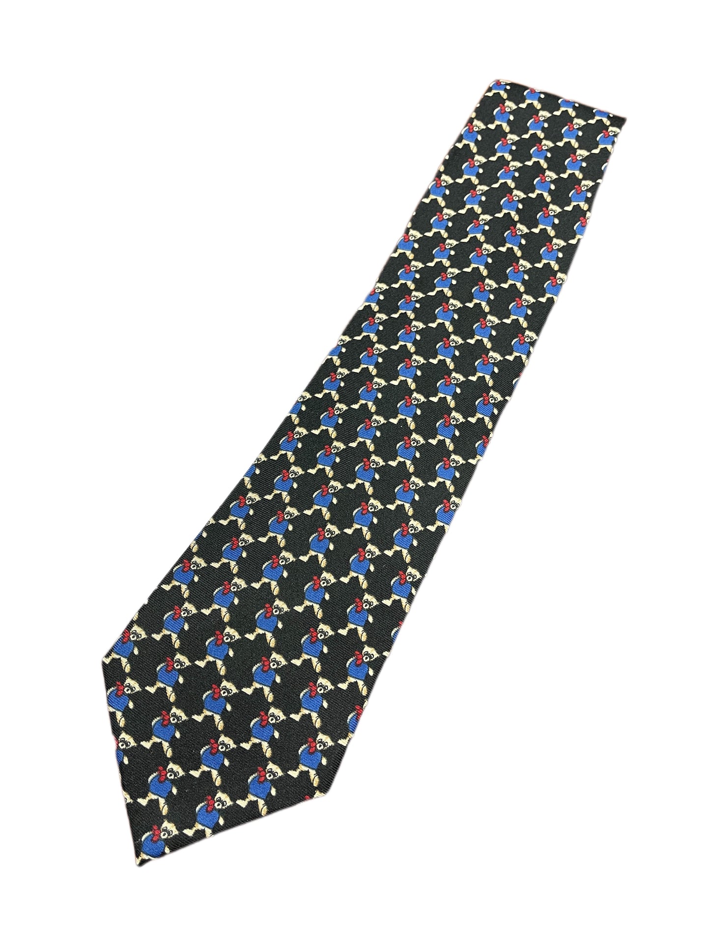 Vintage Melville Teddy Bear Tie Black