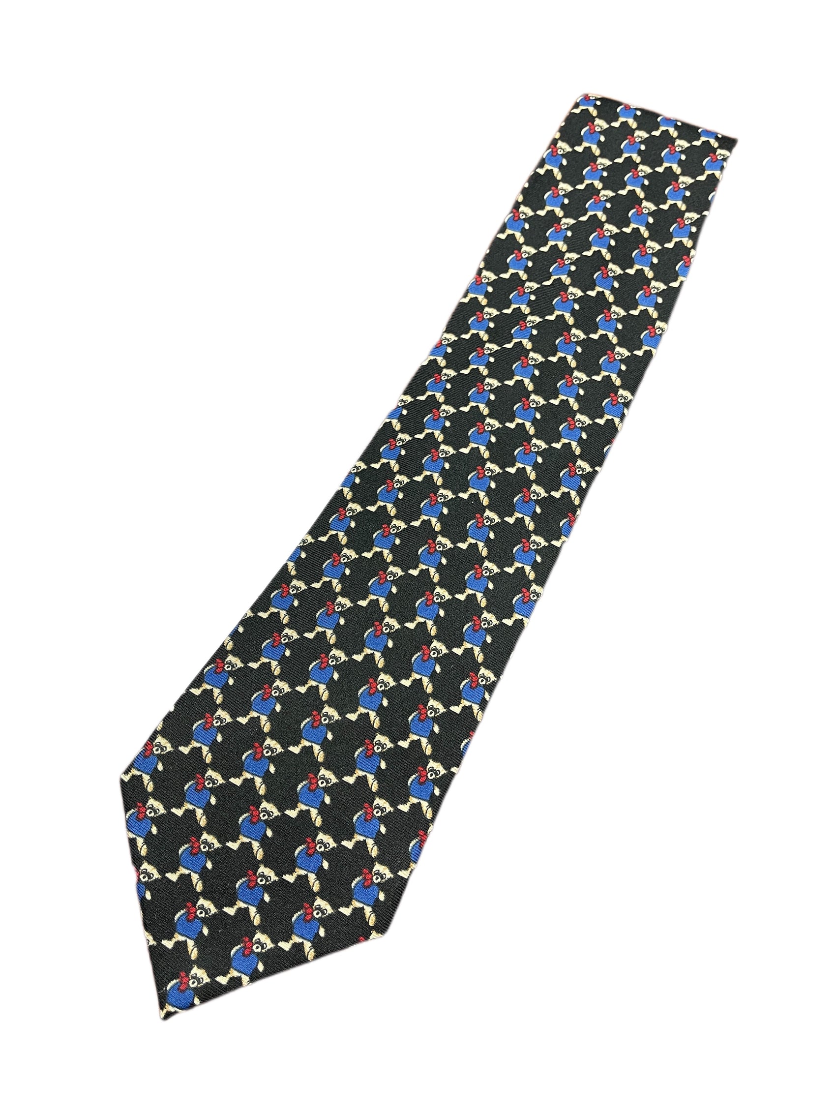 Vintage Melville Teddy Bear Tie Black