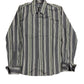 Y2k Chevignon Long Sleeve Shirt Striped Gray Green - L