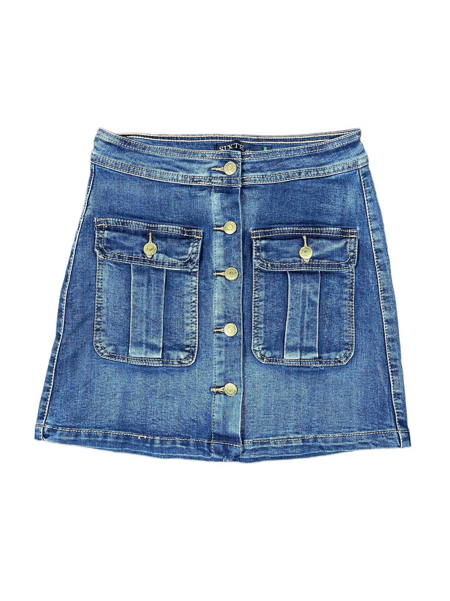 Y2k Sixte Jeans Denim Skirt Blue - S