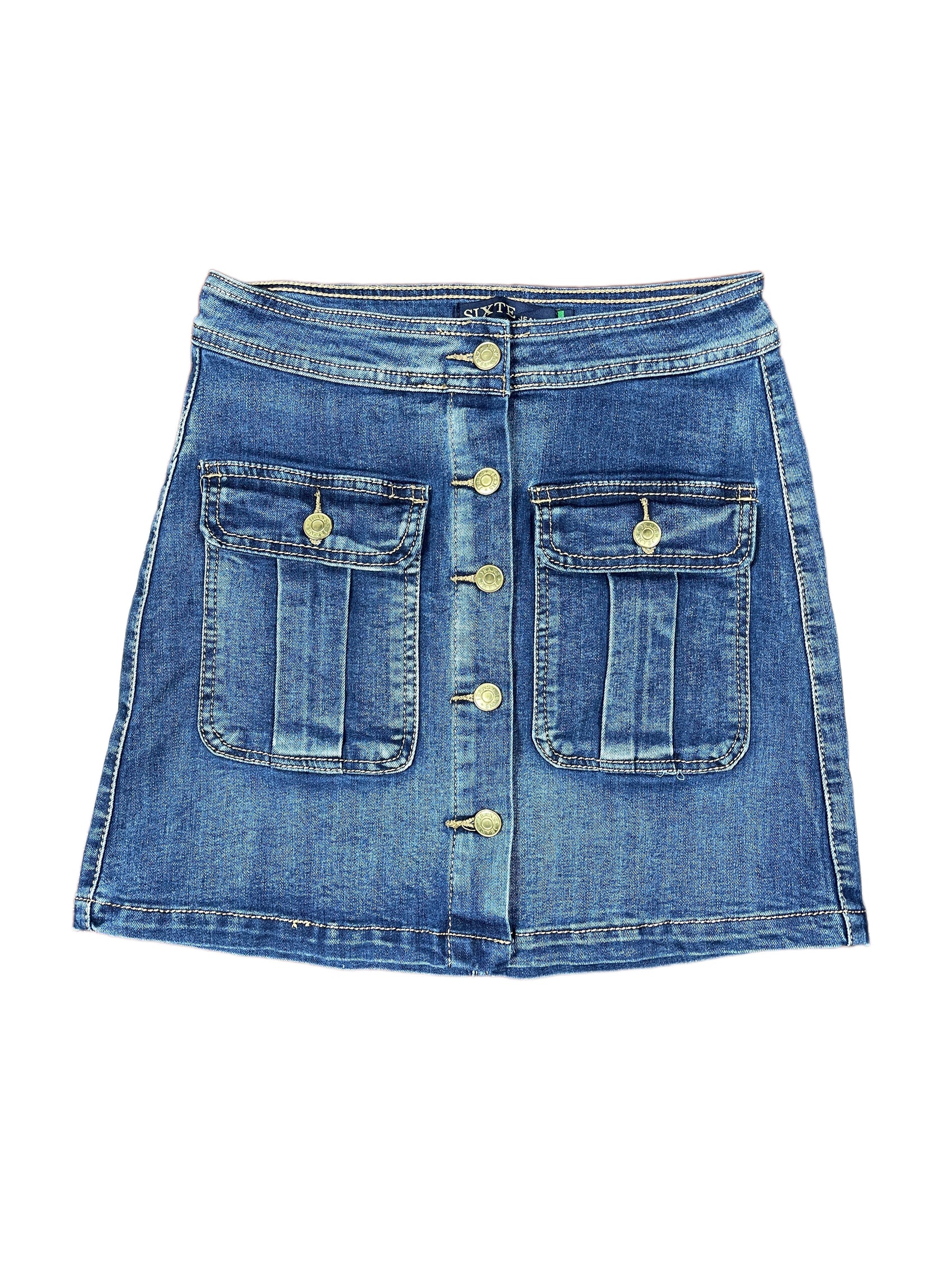 Y2k Sixte Jeans Denim Skirt Blue - S