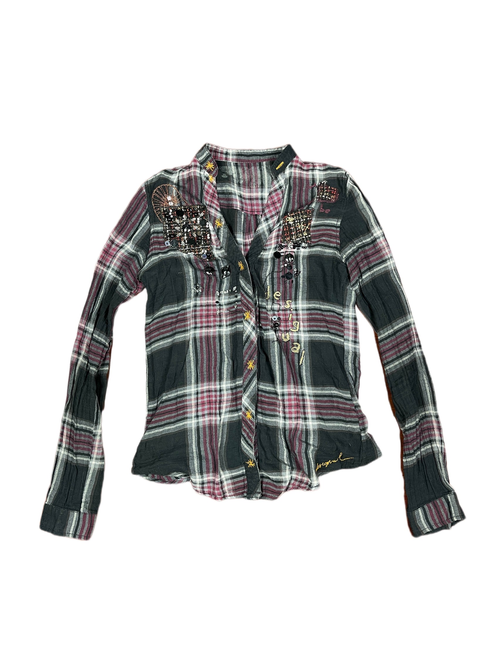 Desigual Long Sleeve Shirt Gray - S