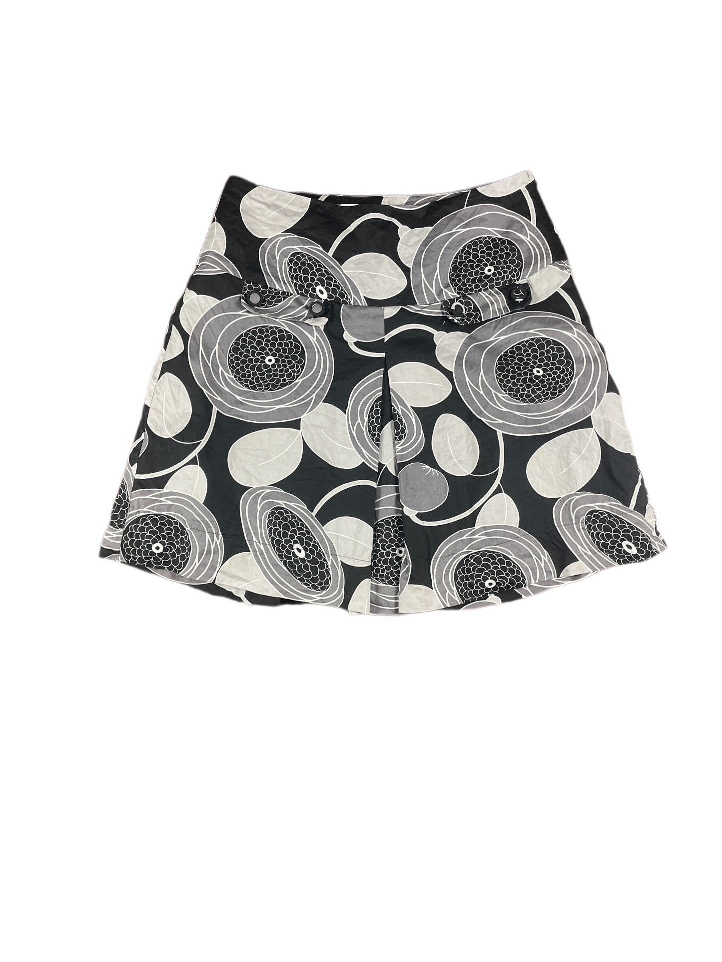 Fransa Midi Skirt Floral Pattern Black Gray - M