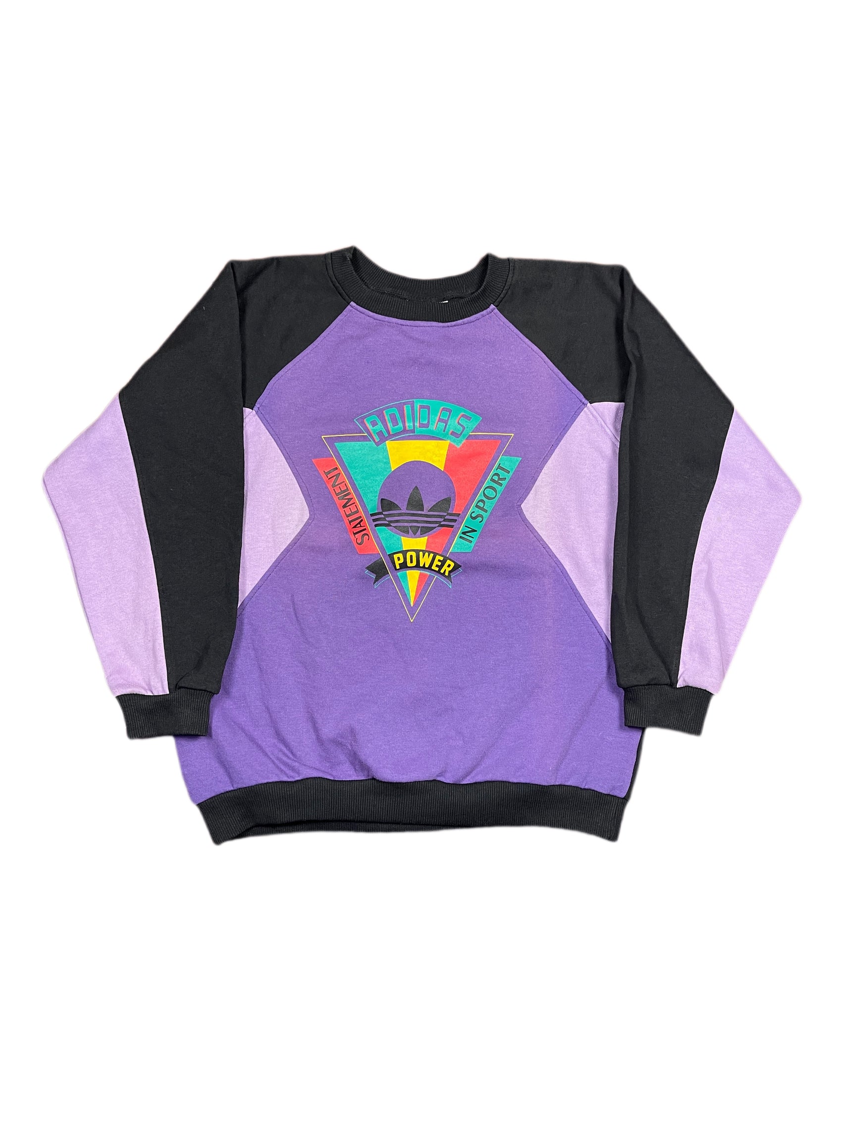 Vintage 1990s Adidas Sweatshirt Purple Multicolor M