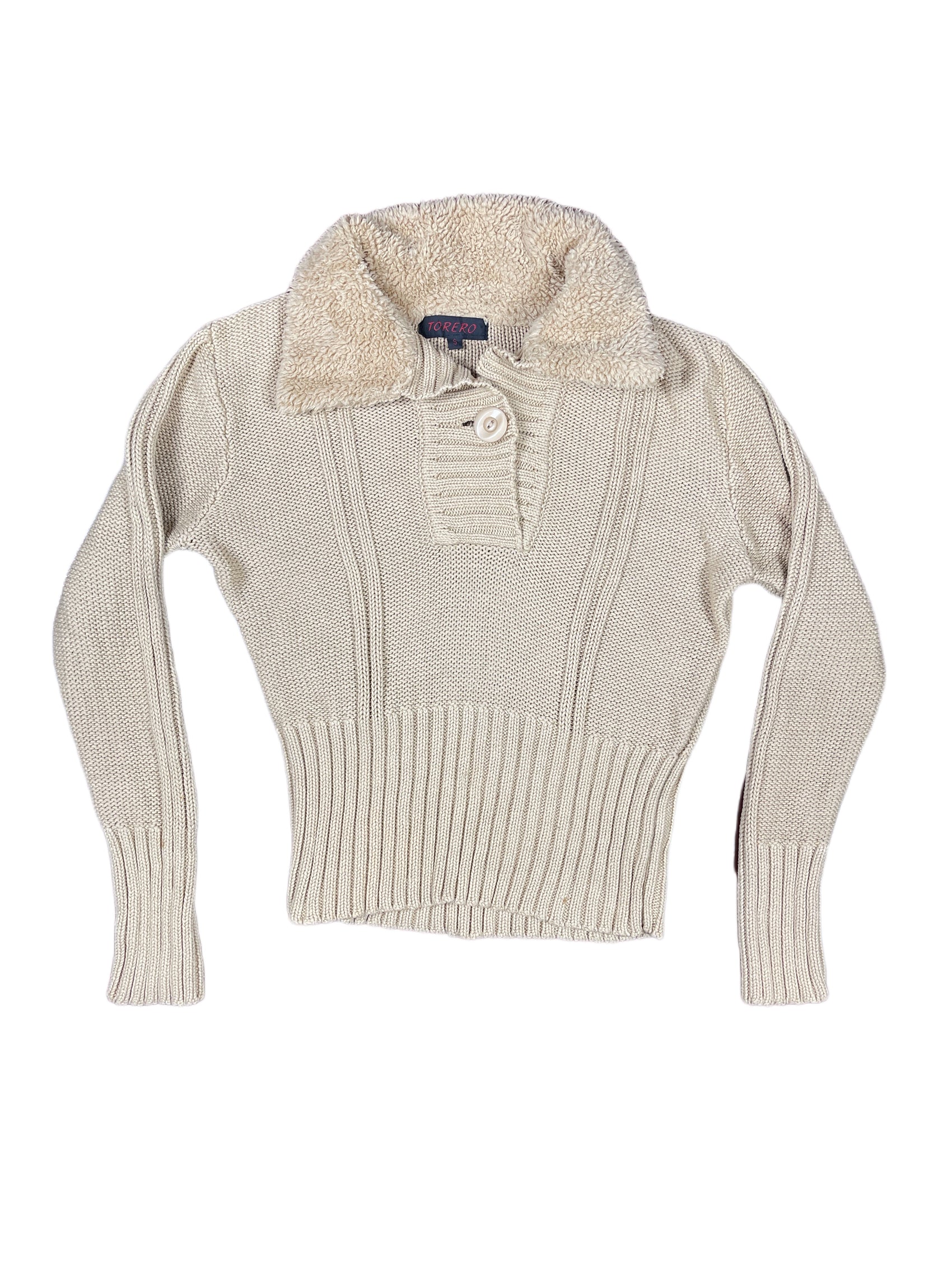 Y2k Torero Knitted Sweatshirt Beige - S