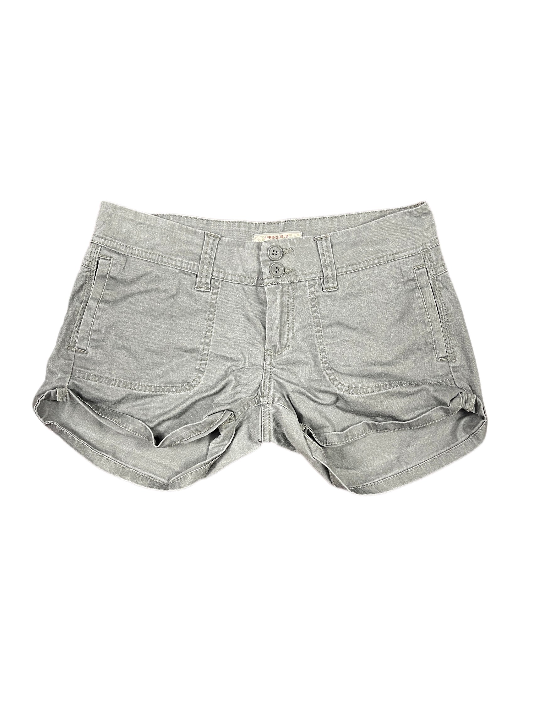 Y2k Springfield Low Waist Shorts Gray - M