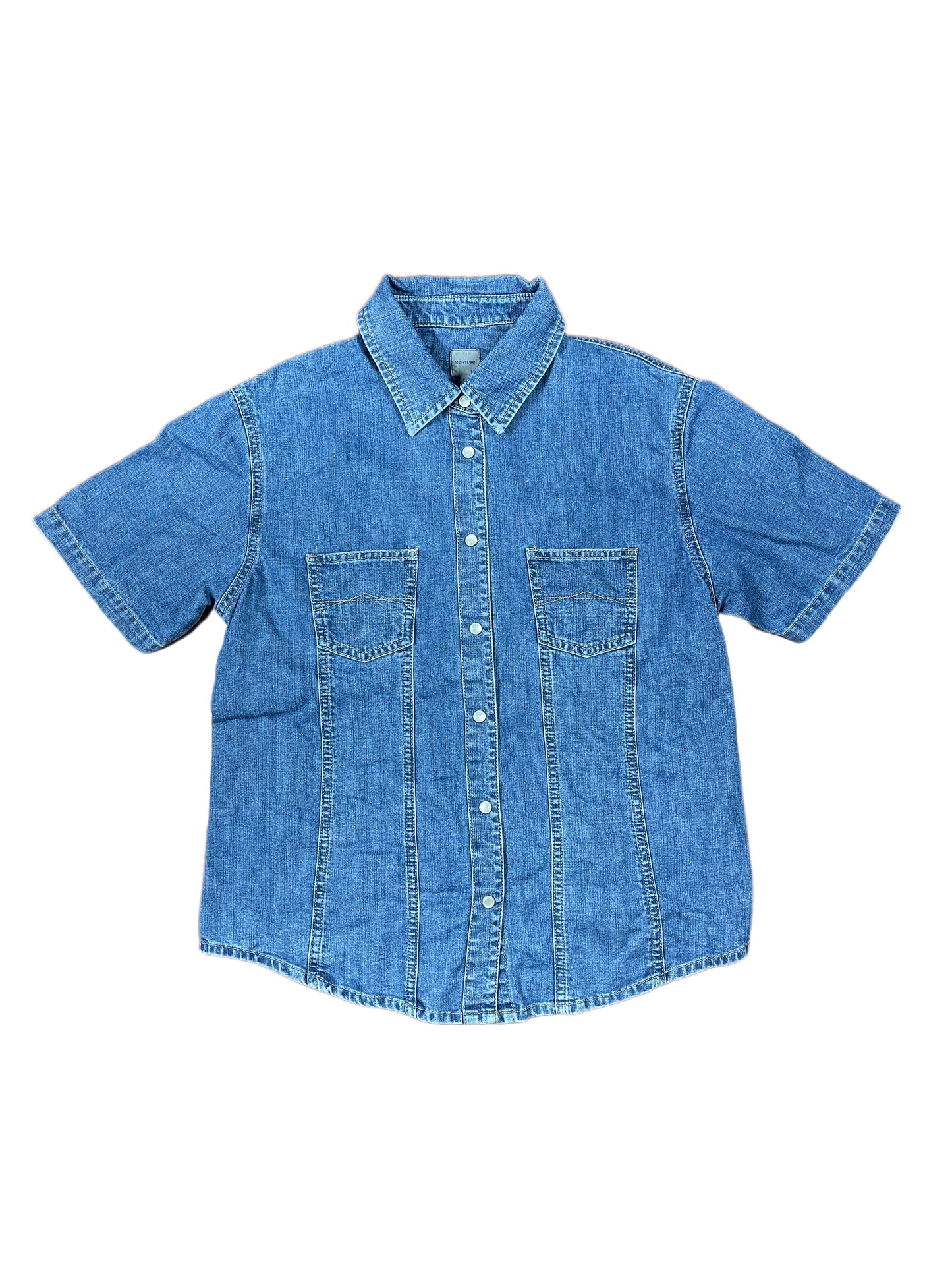 Montego Denim Short Sleeve Shirt Blue - L