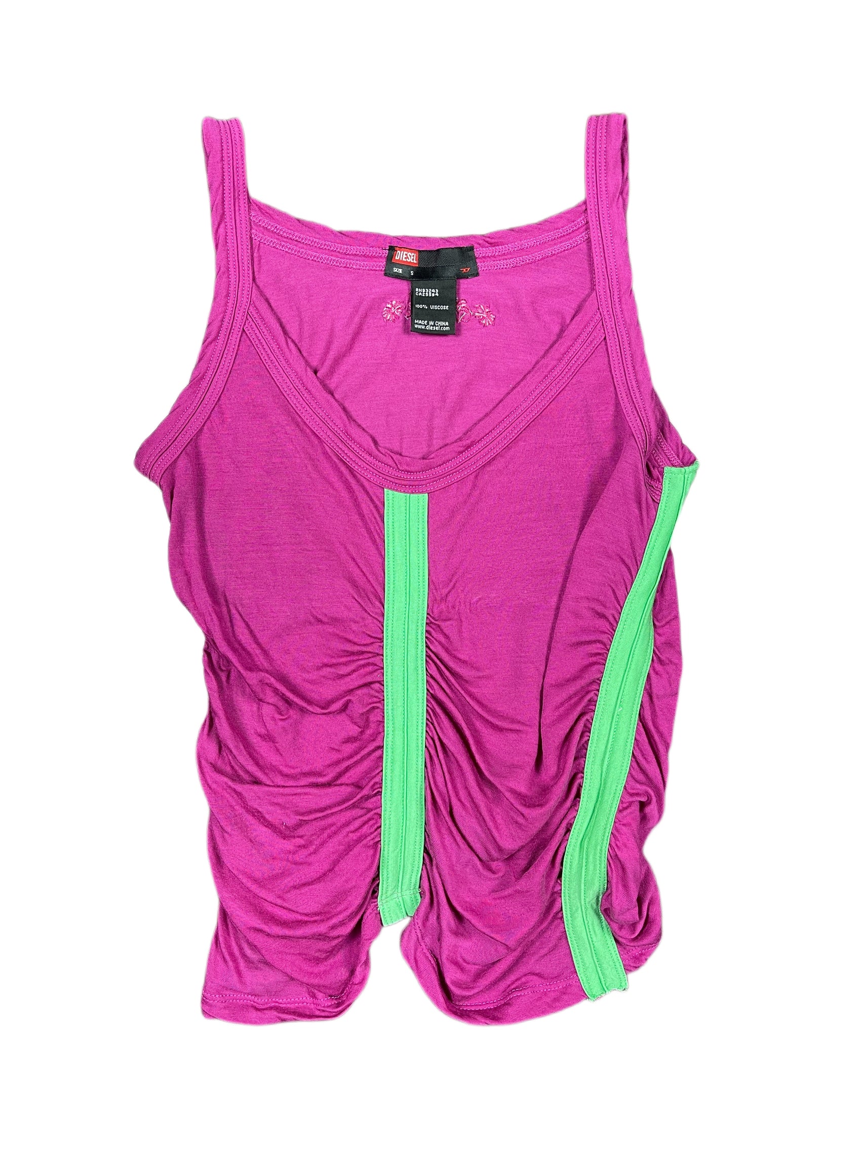 Y2k Diesel Sleeveless Top Purple Green - S