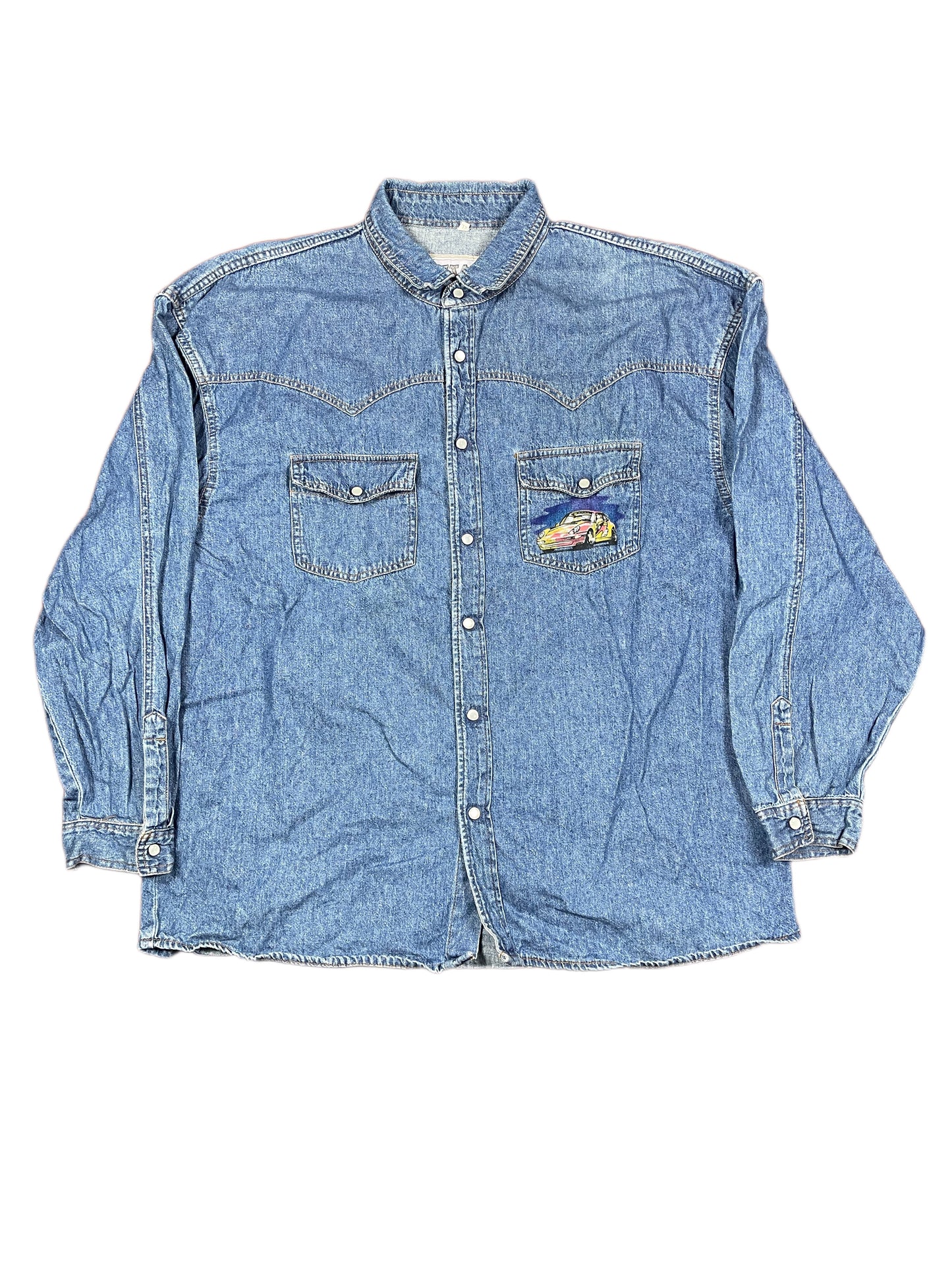 VIntage JW Long Sleeve Denim Shirt Blue - XL