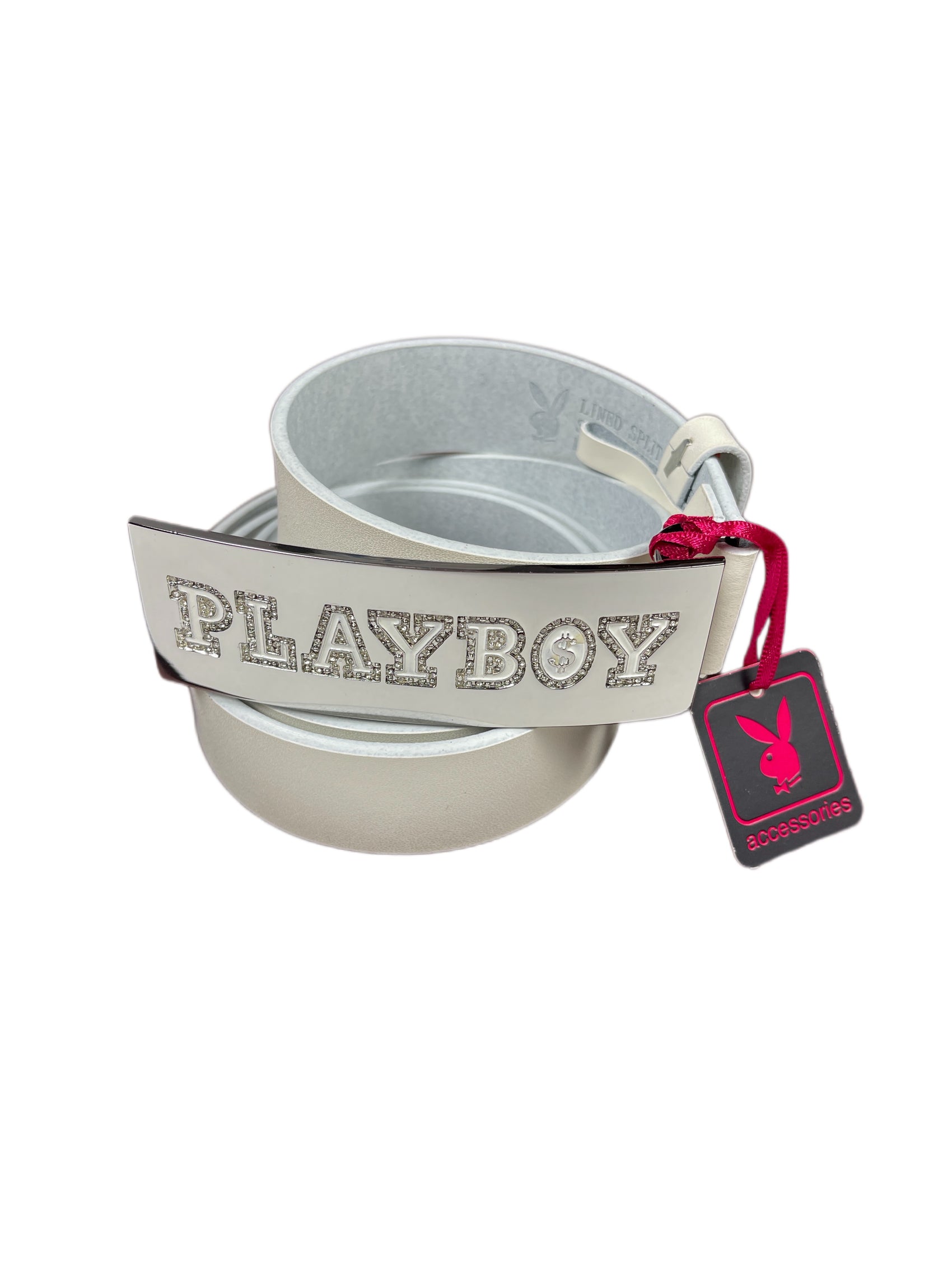 Y2k Playboy Leather Plug Belt White 2004