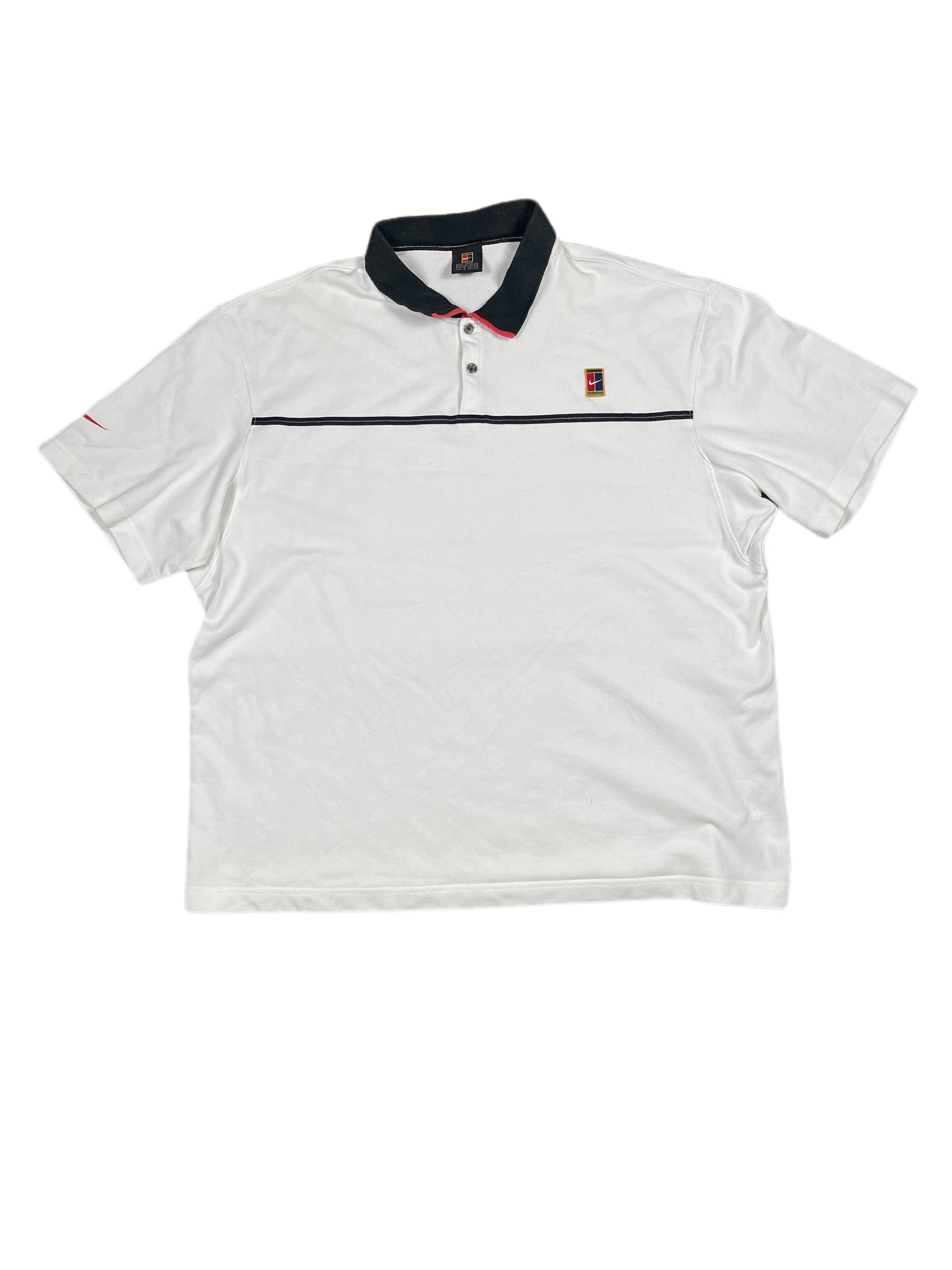 Vintage Nike Court Polo Shirt White - L