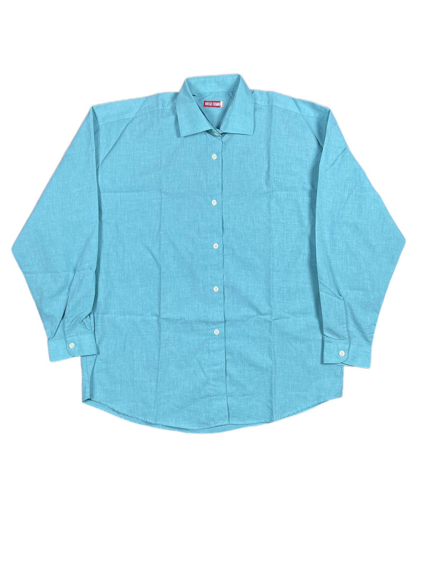 Vintage Rosso Tiziano Long Sleeve Shirt Turquoise - L