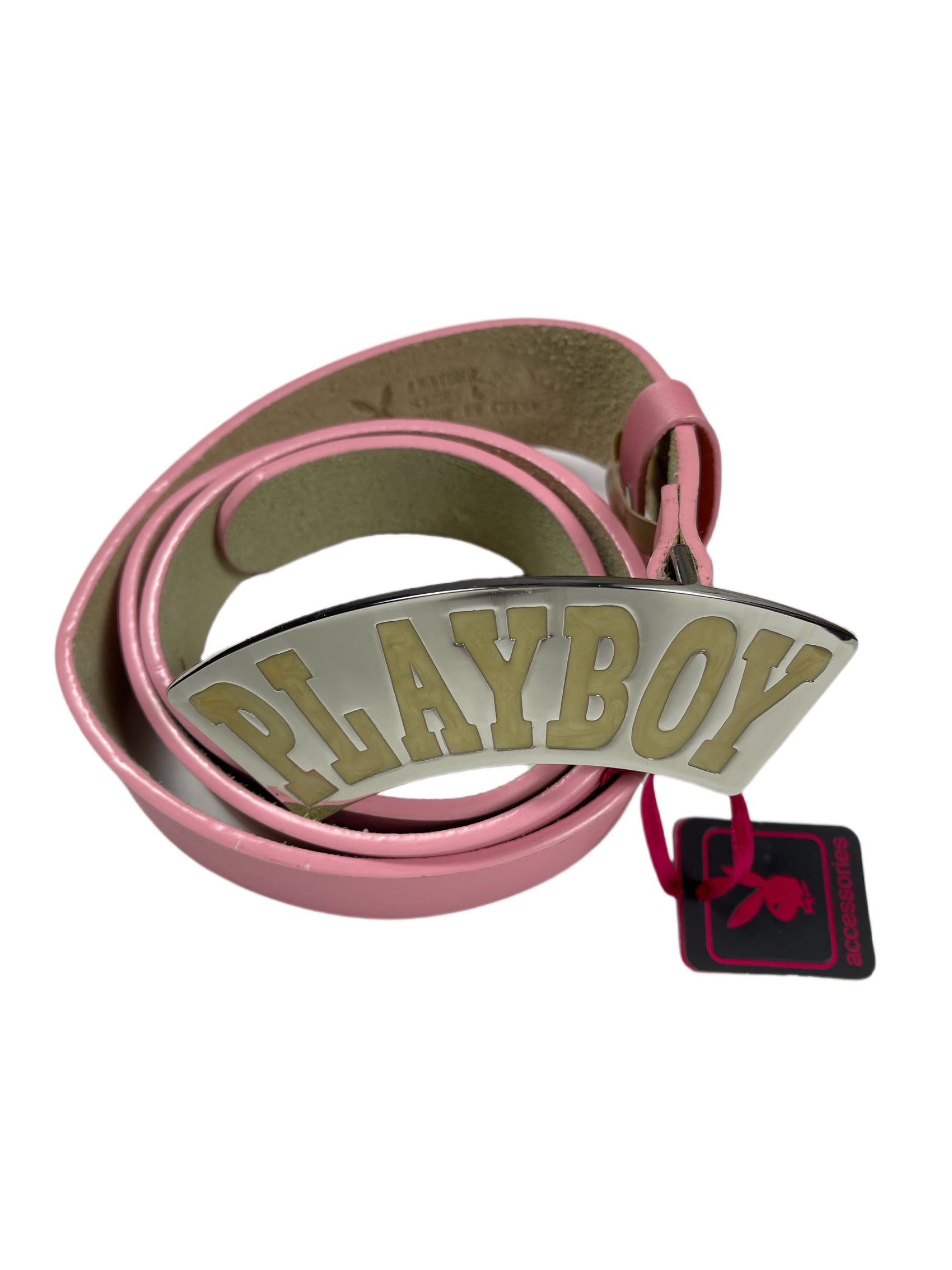 Y2k Playboy Leather Belt Pink 2004