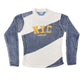 Y2k Tommy Hilfiger Denim Knitted Sweatshirt White Blue - L