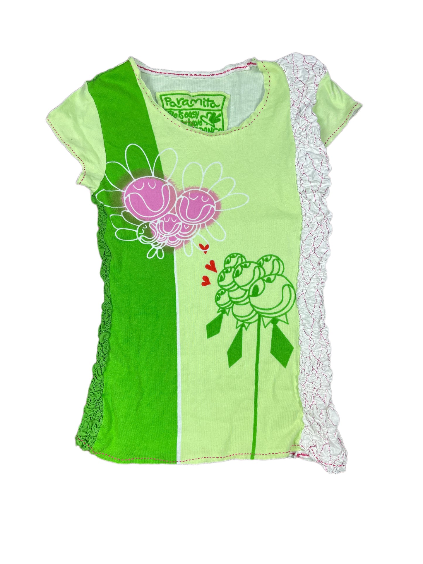 Y2k Paramita Short Sleeve Top Green - M