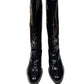 Y2k Prada Sport Knee High Patent Leather Black Boots - 39