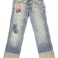 Y2k Blanco Low Waist Denim Capri Pants Blue - S