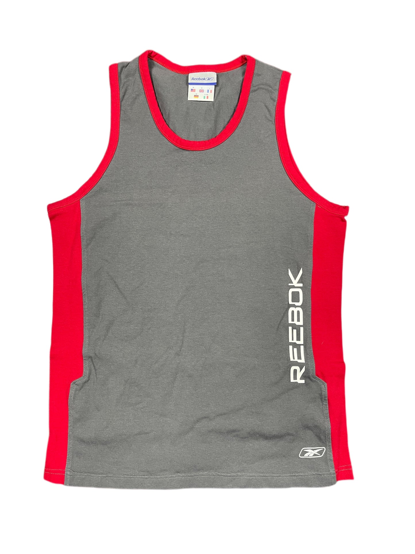 Y2k Reebok Tank Top Gray Red - M
