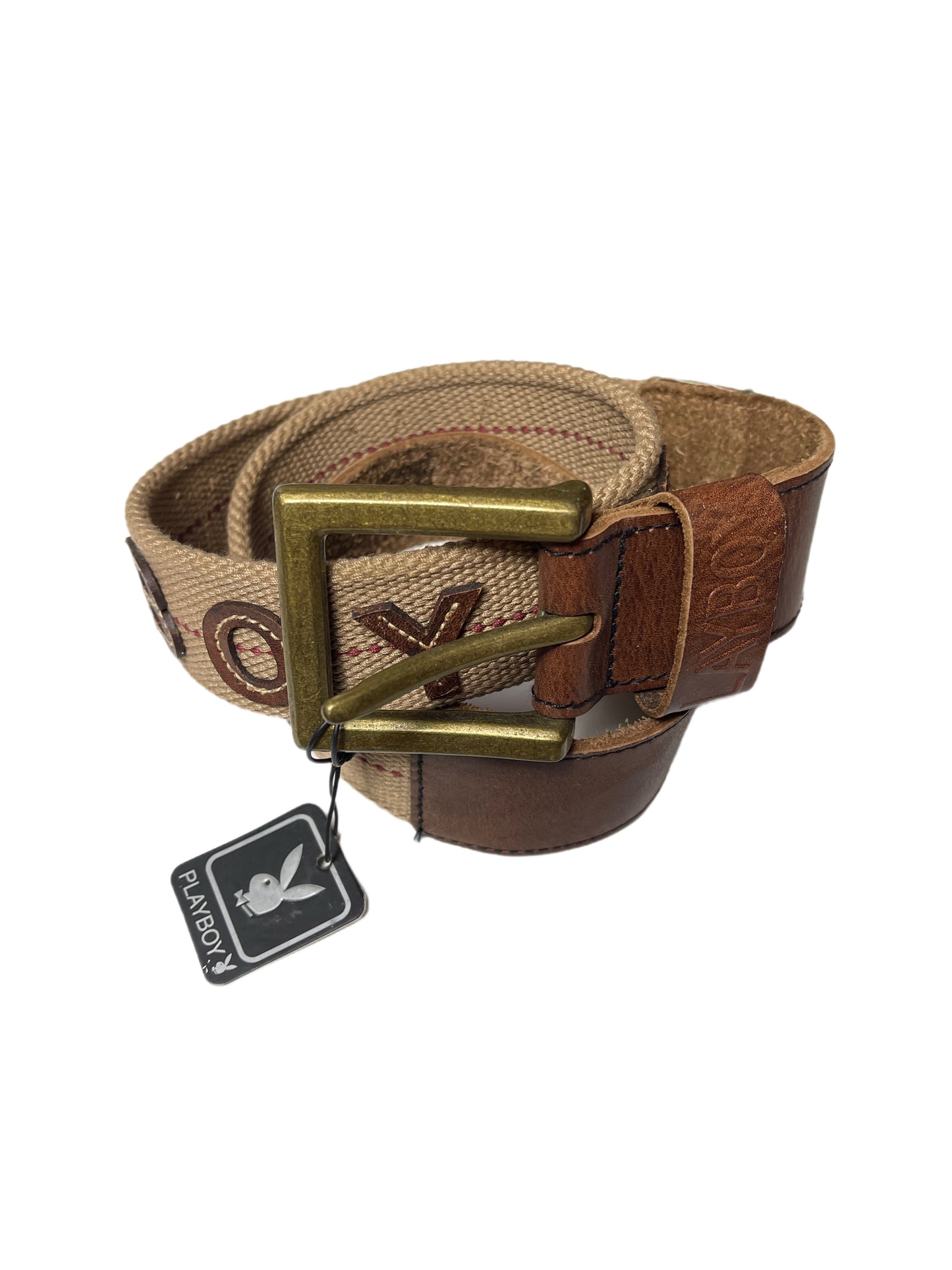 Y2k Playboy Leather Belt Brown 2004