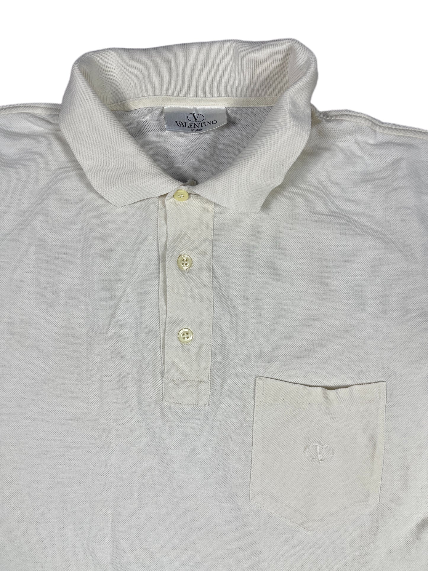 Vintage Valentino Studio Polo Shirt White - L