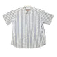 Vintage Klondike Short Sleeve Shirt Striped White Blue - XL