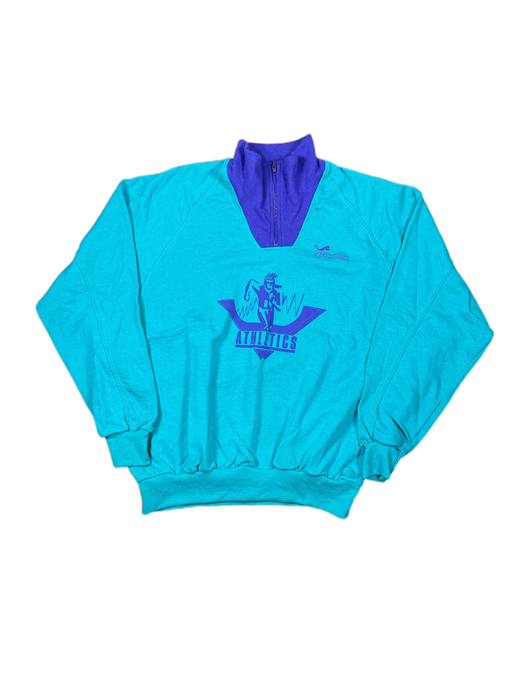 Vintage Puma 1980s Dassler Sweatshirt Turquoise - XL/XXL