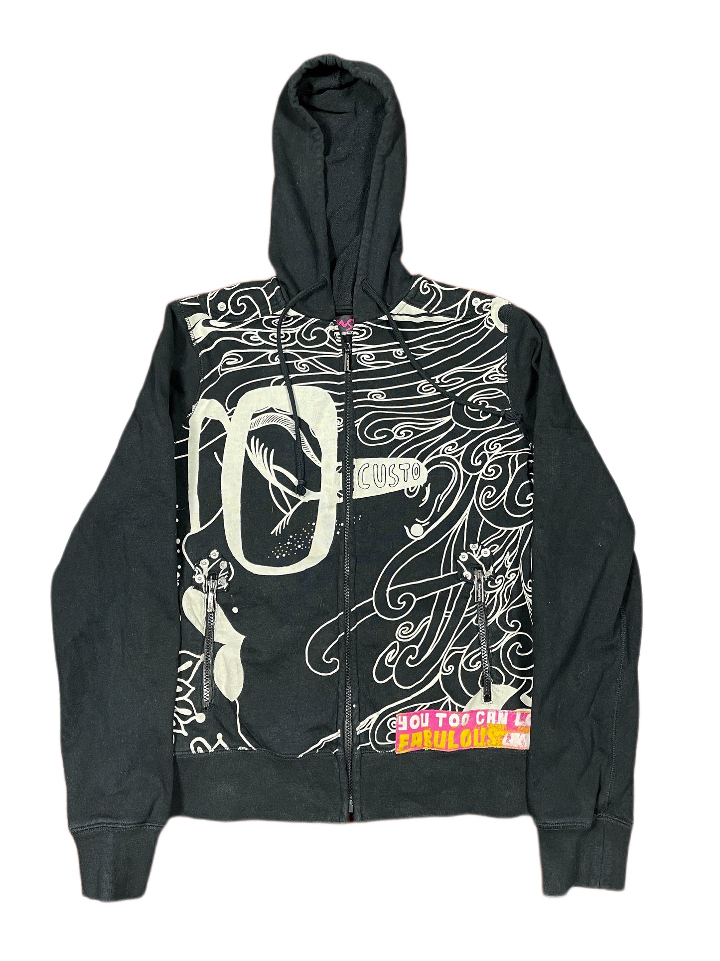 Y2k Custo Barcelona Zip Sweatshirt Black - M