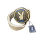 Y2k Playboy Leather Plug Belt Beige 2004