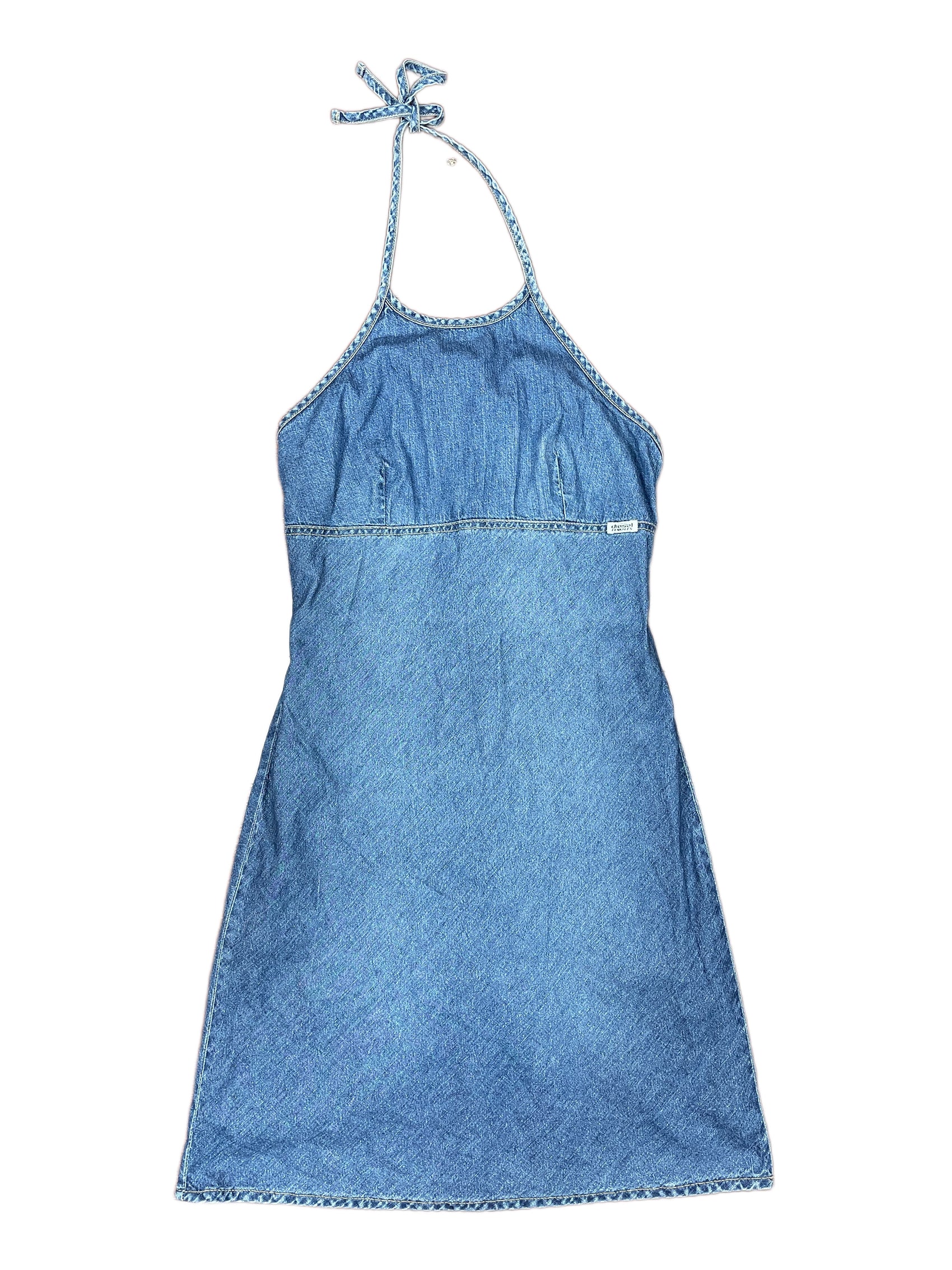 Y2k Diesel Denim Sleeveless Dress Blue - M