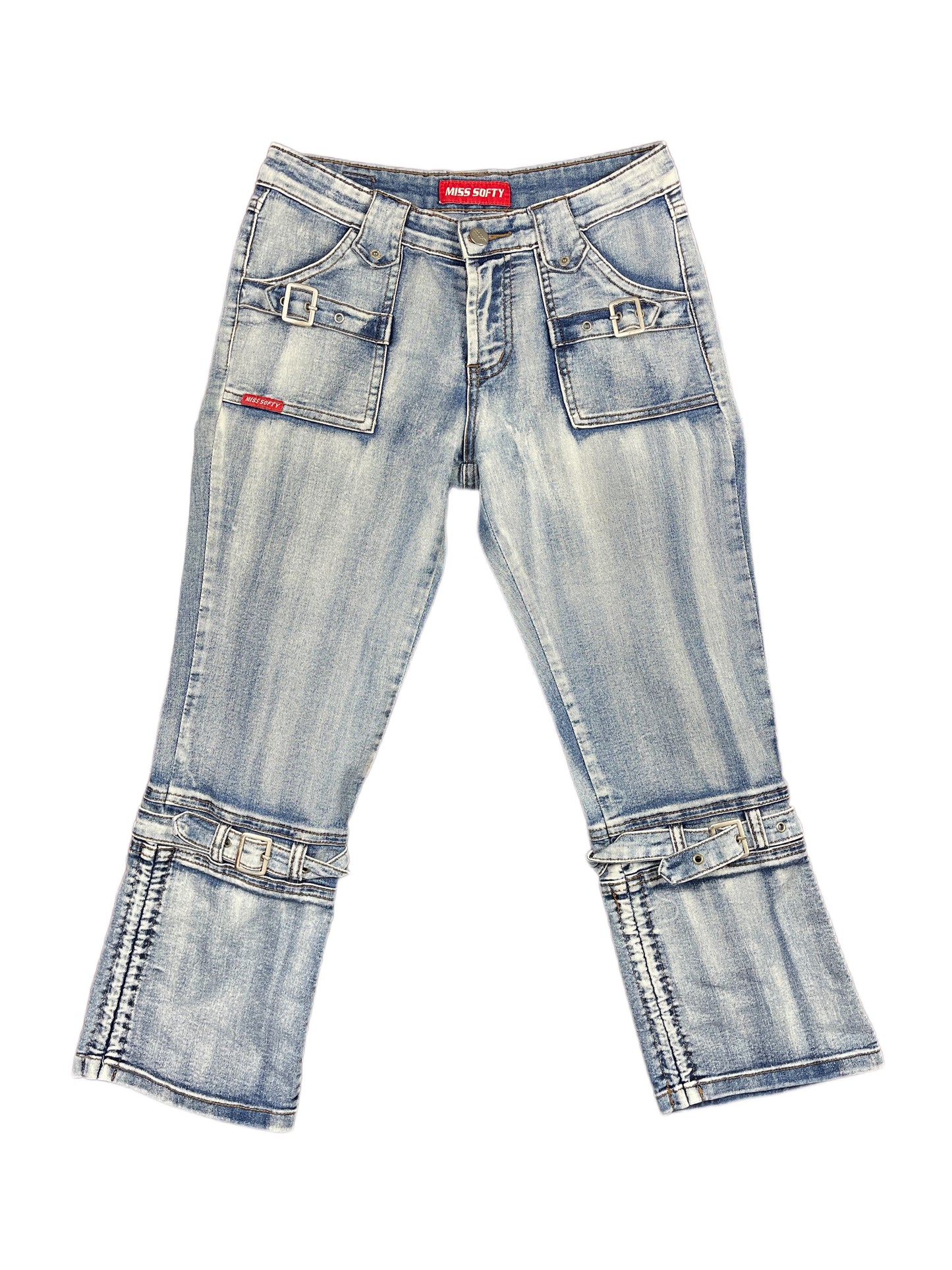 Y2k Miss Softy Denim Capri Pants Blue - S