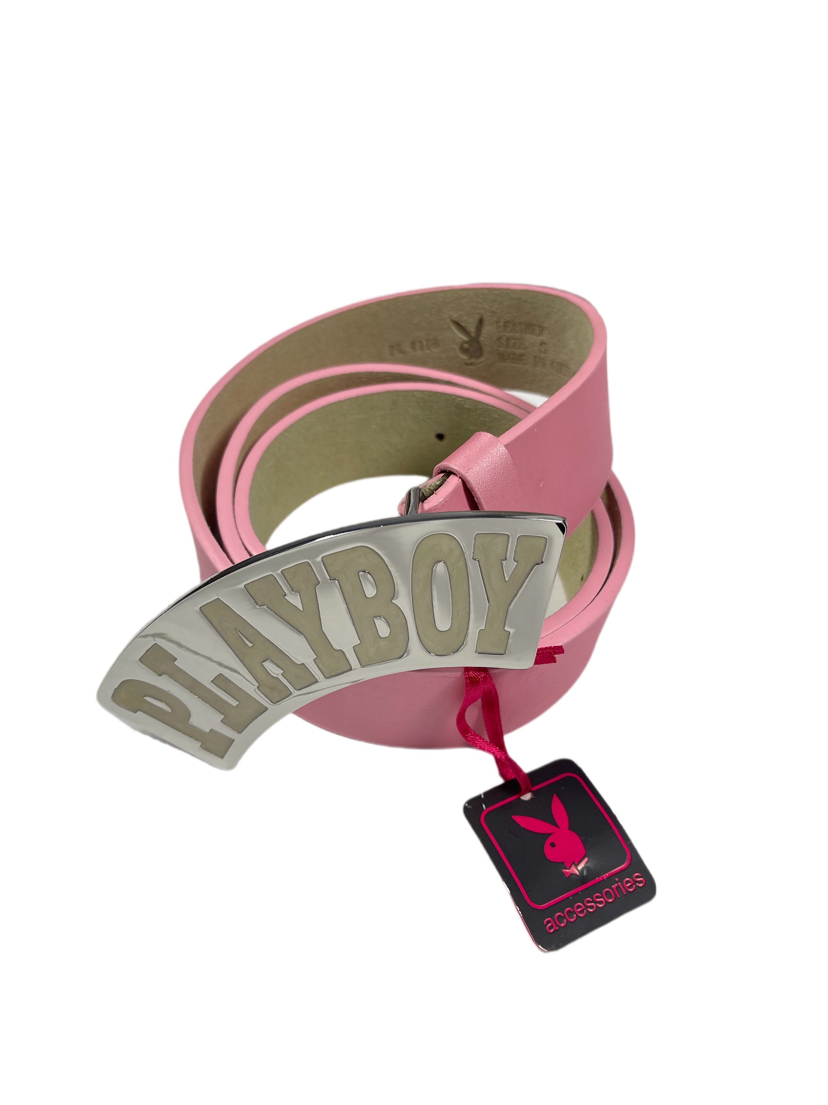 Y2k Playboy Leather Belt Pink 2004