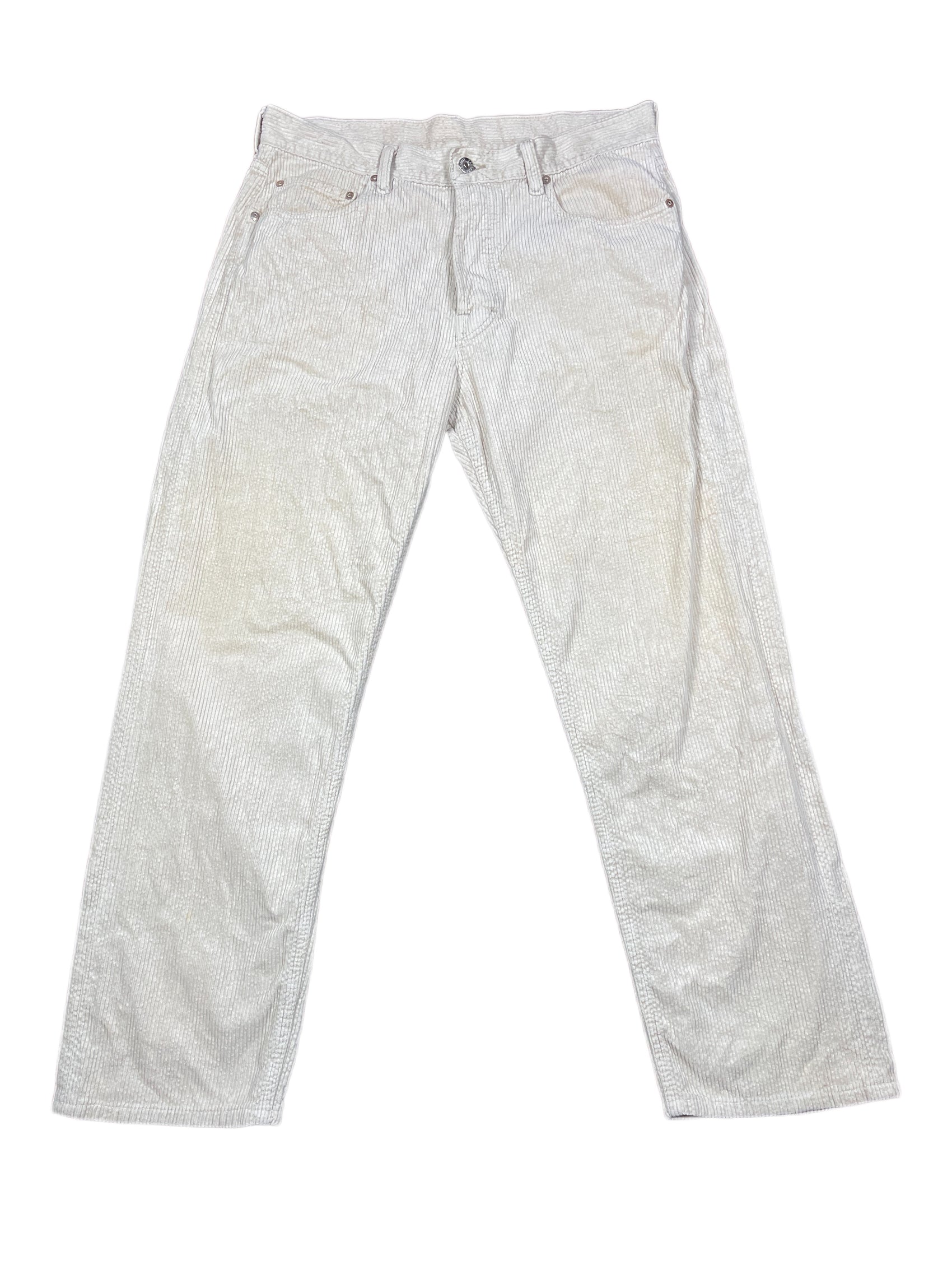 Vintage Caroche Corduroy Pants Cream - M