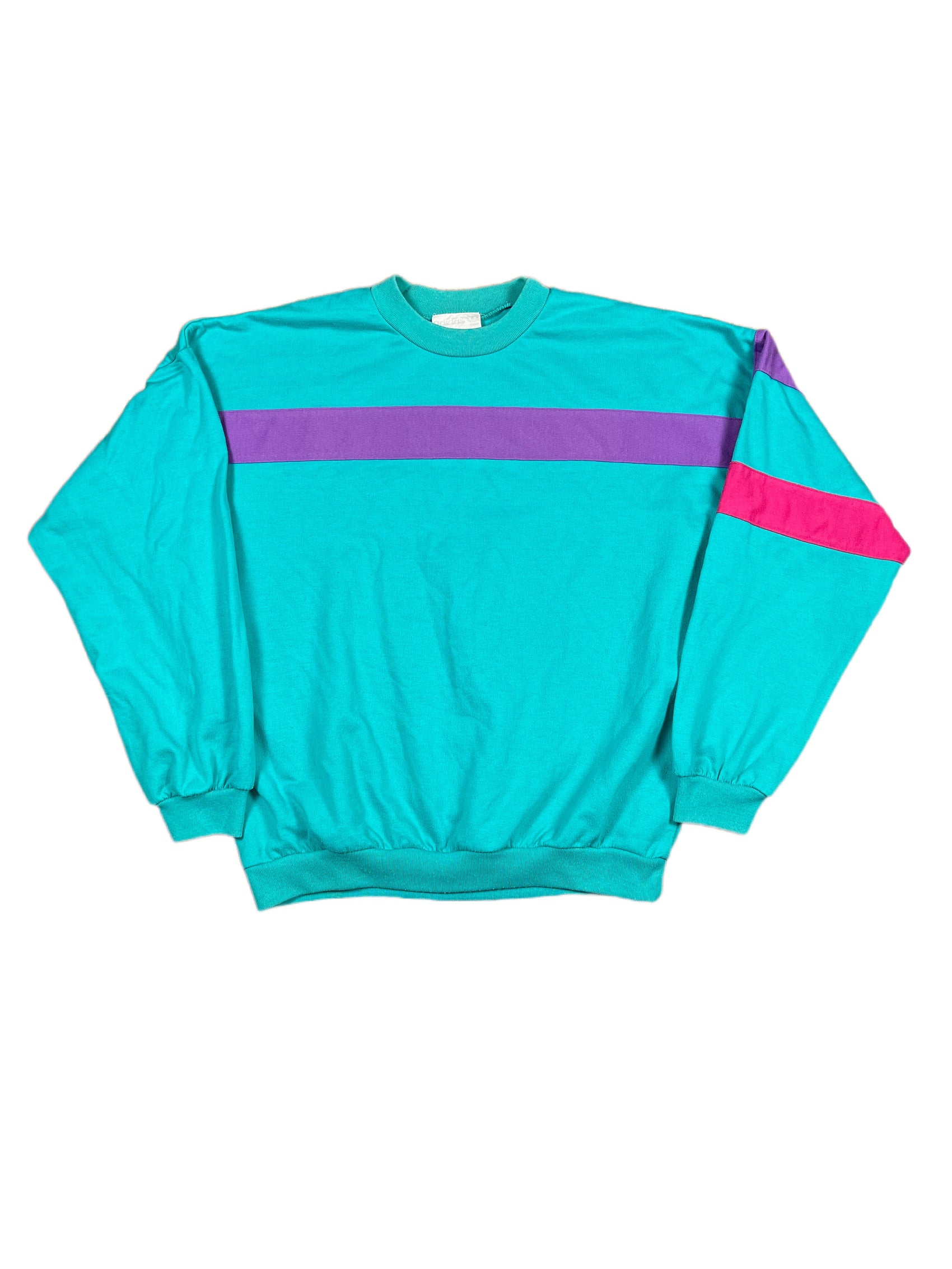 Vintage Adidas 1990s Sweatshirt Turquoise Multicolor - M