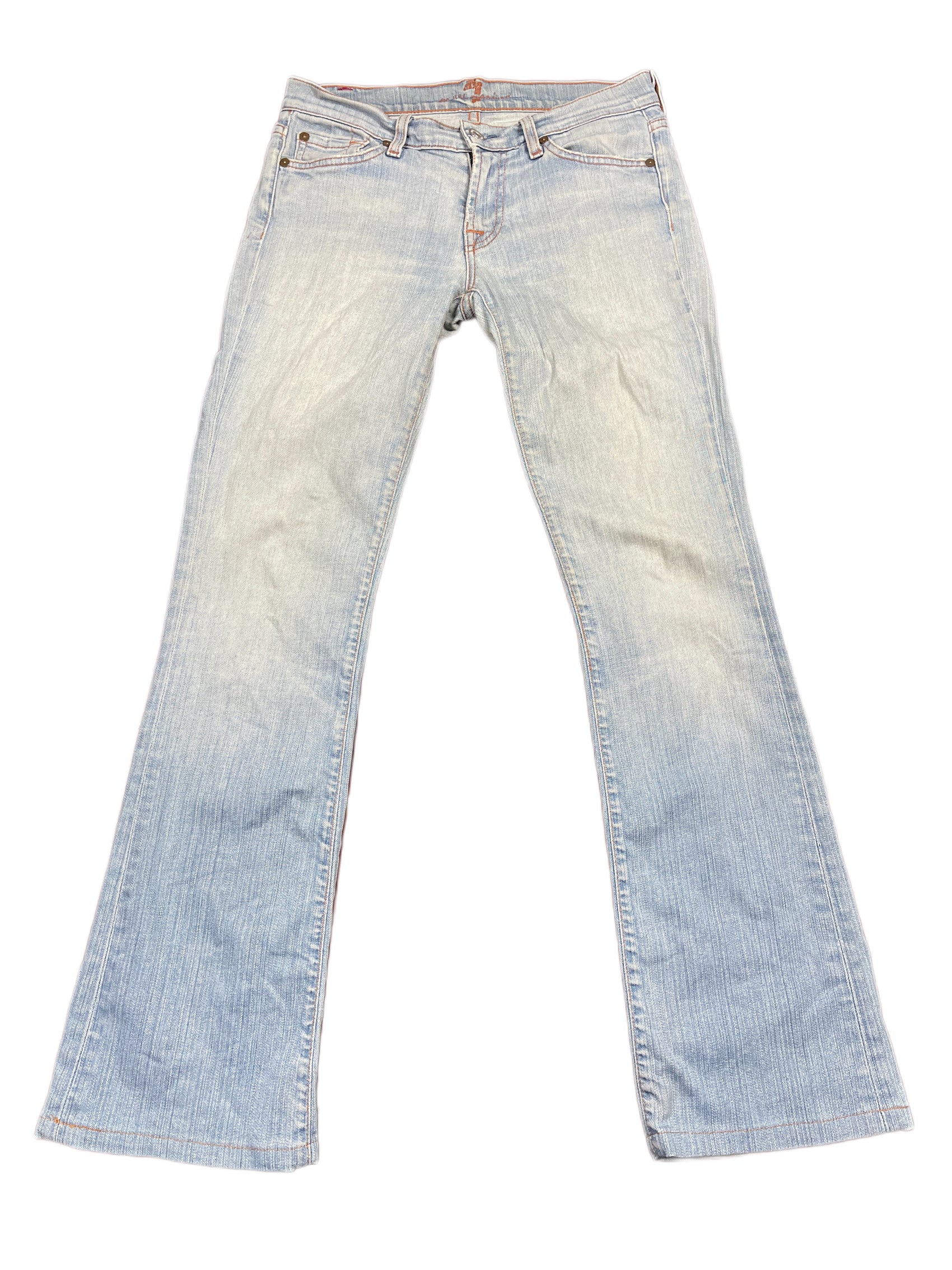 Y2k 7 Mankind Low Waist Flared Denim Pants Blue M
