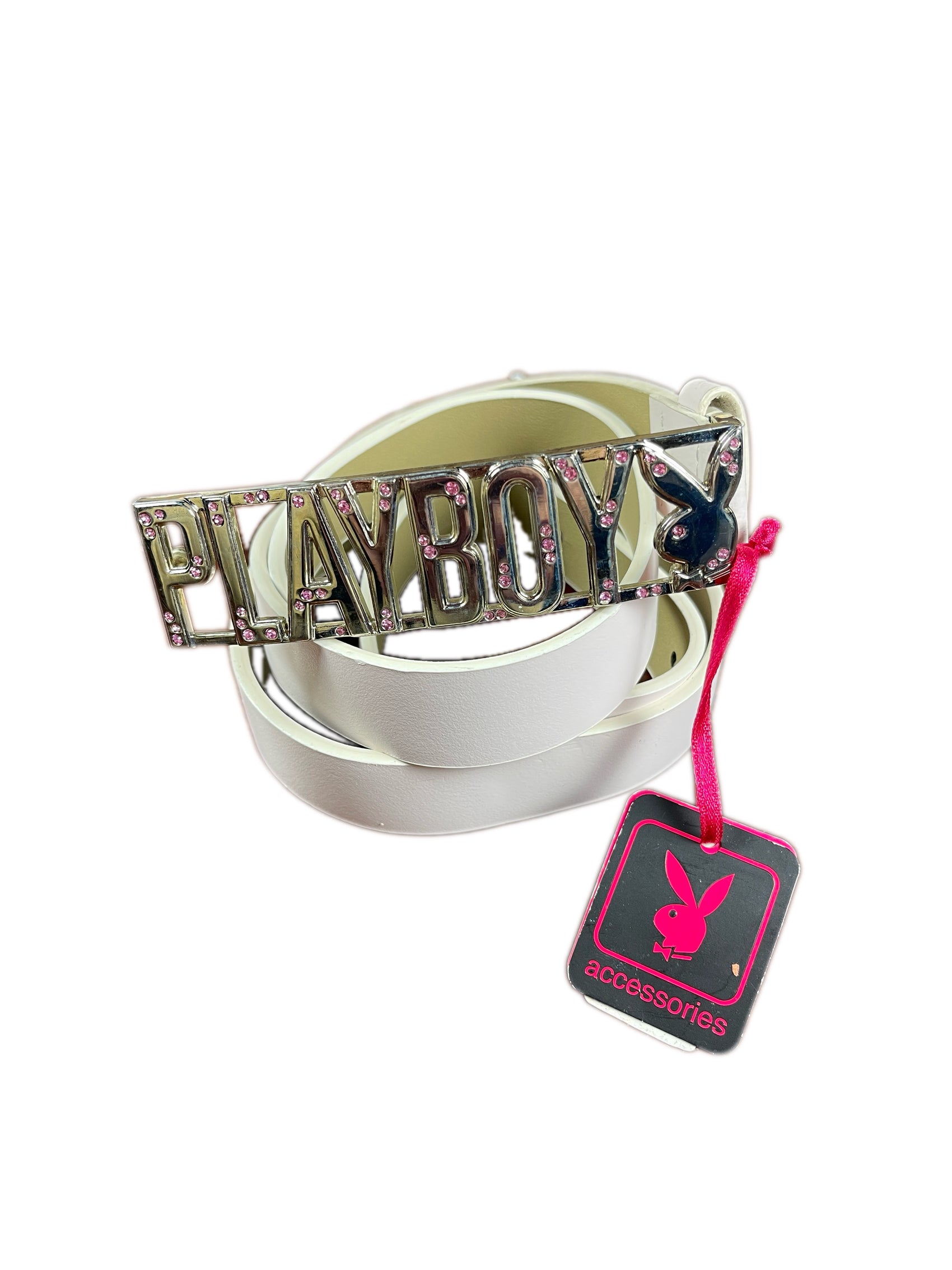 Y2k Playboy Plug Belt White 2004