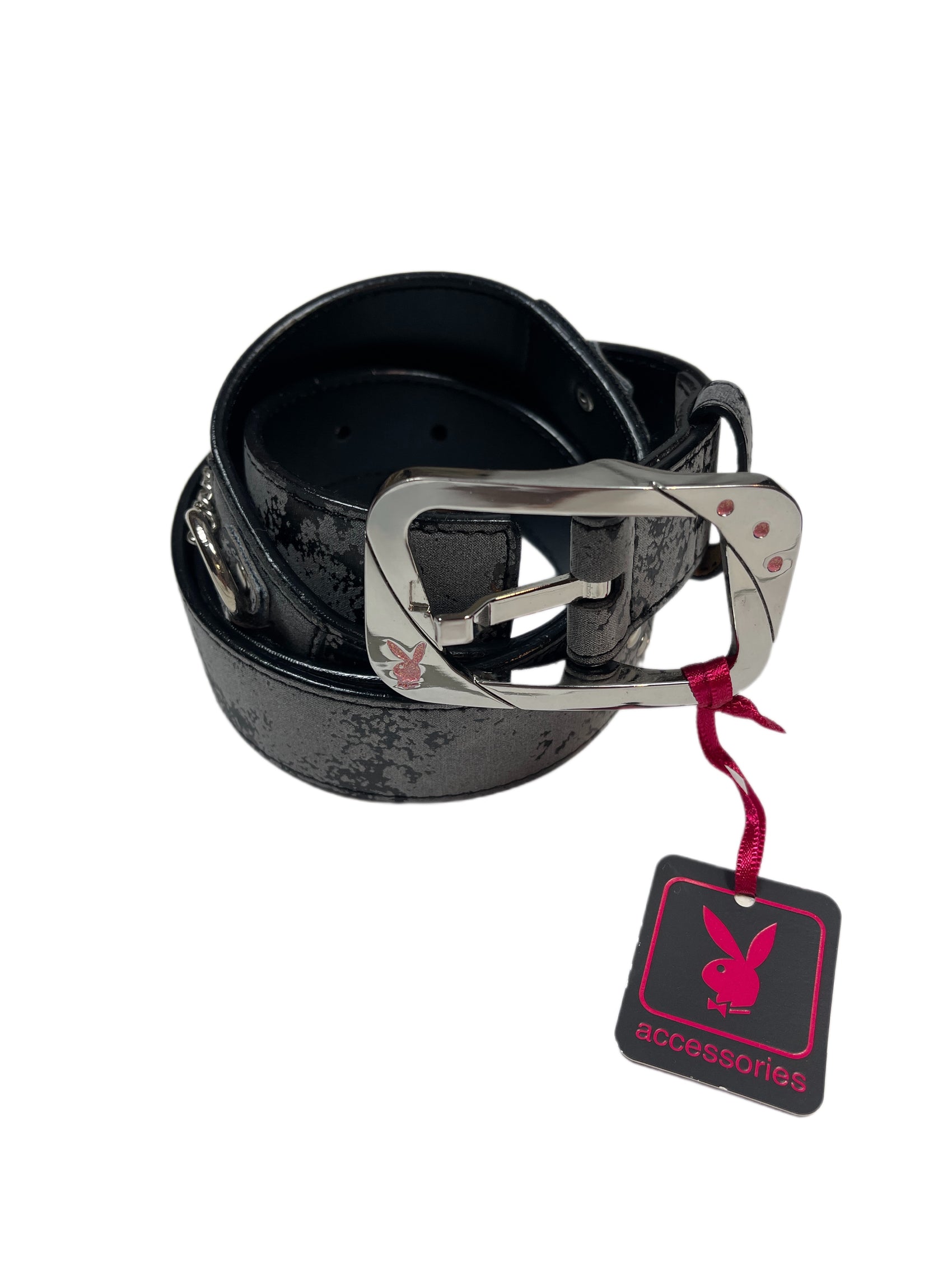Y2k Playboy Belt Gray Black 2004