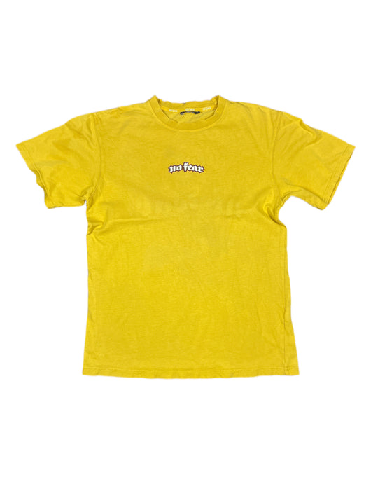 Y2k No Fear Angel and Devil T-Shirt Yellow - L