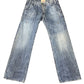 Y2k Energie Low Waist Bootcut Denim Pants Blue - L